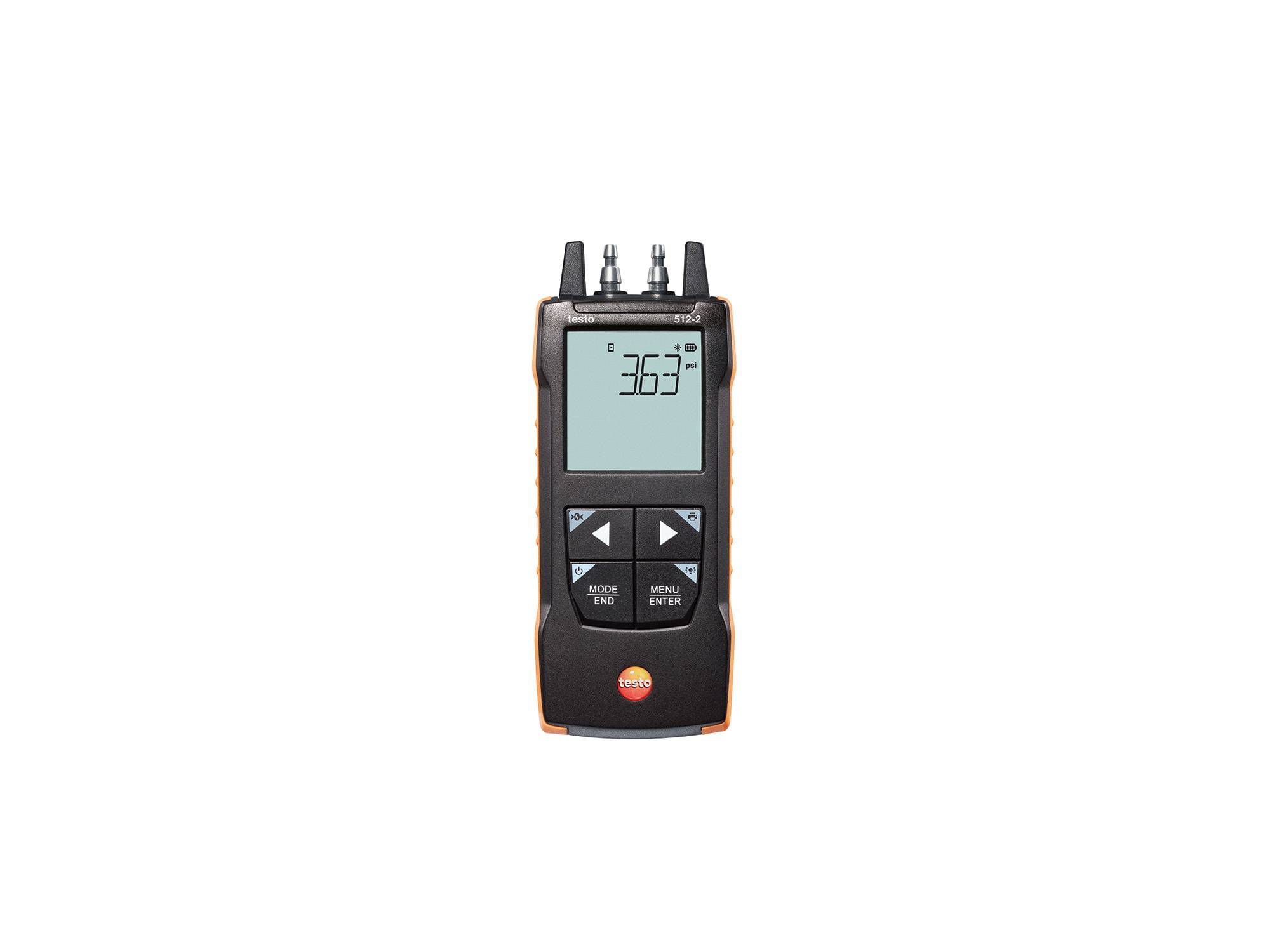 TESTO 512-2 - Instrumento de medição de pressão e velocidade de 0 a 2000 hPa com App