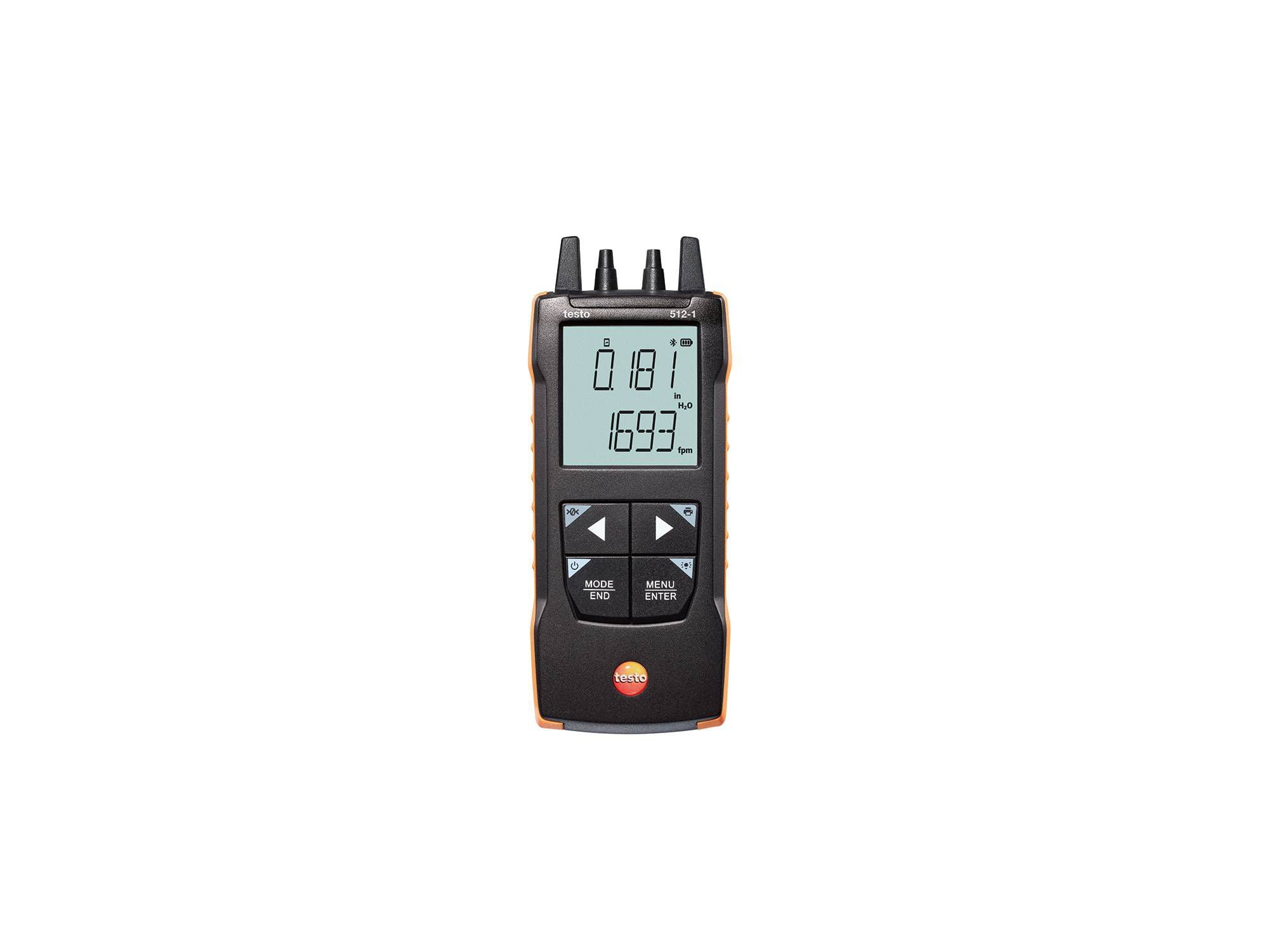 TESTO 512-1 - Instrumento de medição de pressão e velocidade de 0 a 200 hPa com App