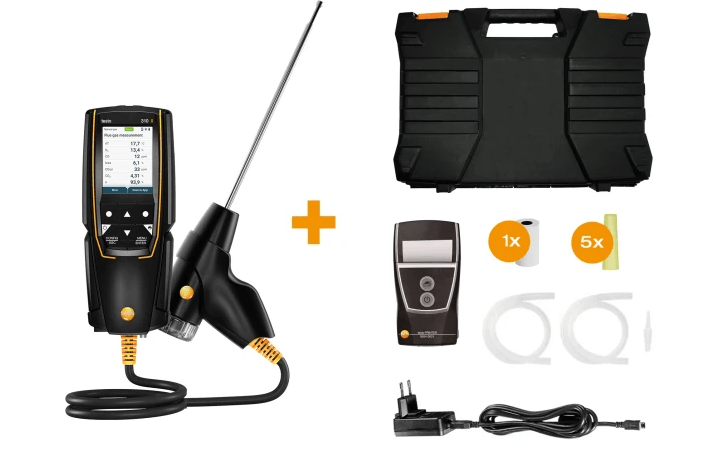 Testo 310 II - kit analisador de gases de combustão com impressora.