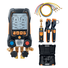 testo 570s - kit smart vácuo - Manifold digital inteligente com sondas de vácuo e temperatura sem fio com pinça, com Mangueiras - 0564 5703